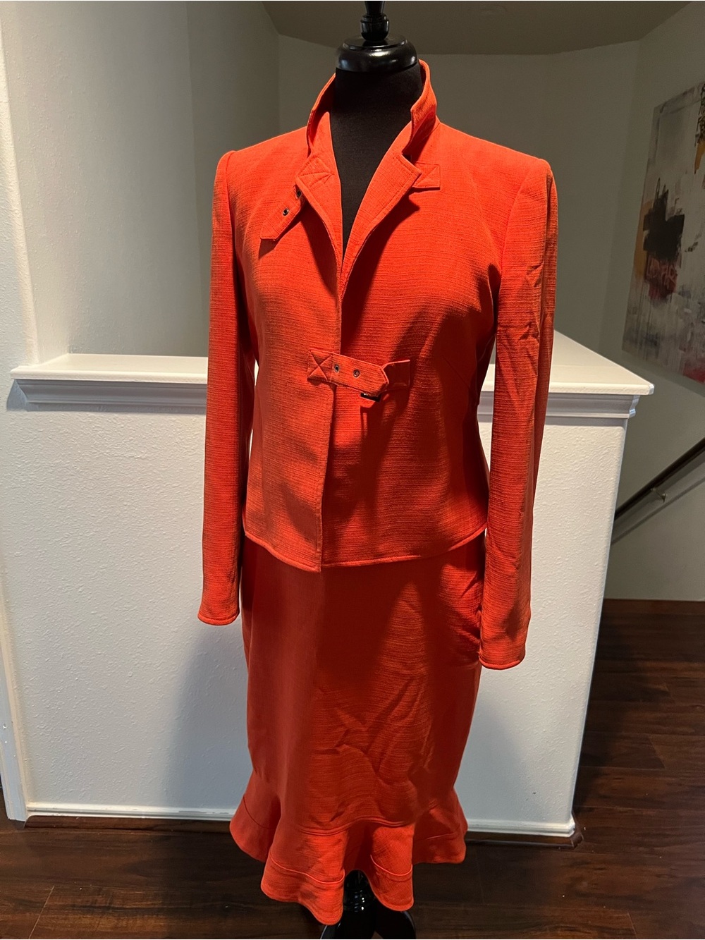 Anne Klein Vibrant Orange Maxi Skirt with Matching Jacket